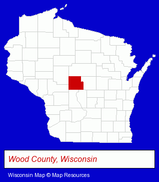 Wisconsin map, showing the general location of Wisconsin State Cranberry