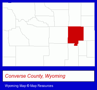 Wyoming map, showing the general location of Wyoming Propane