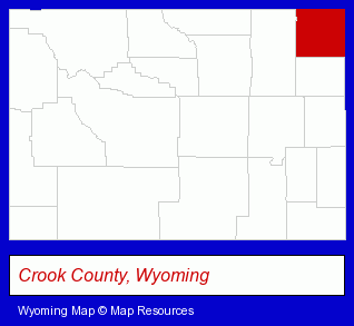 Wyoming map, showing the general location of Bearlodge Forest Products Inc