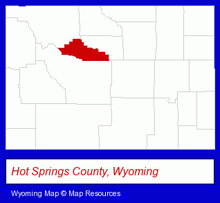 Wyoming map, showing the general location of B & G Industries