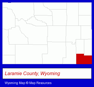 Wyoming map, showing the general location of Cheyenne Pet Clinic PC - Practice Limited To Pets & Wildlife